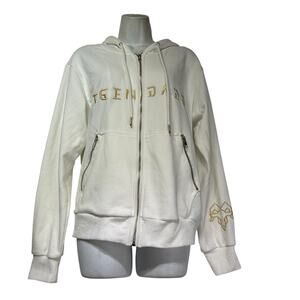 Daddy Yankee Legendaddy Concert Hoodie White Size L Zip Up Reggaeton Tour